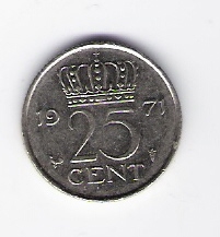  Niederlande 25 Cent 1971 N Schön Nr.67   