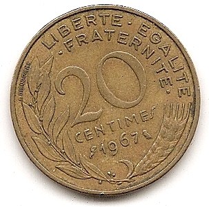  Frankreich 20 Centimes 1967 #226   