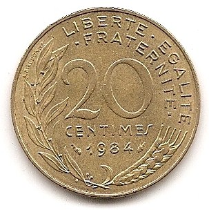 Frankreich 20 Centimes 1984 #226   