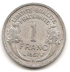  Frankreich 1 Francs 1957 B #250   