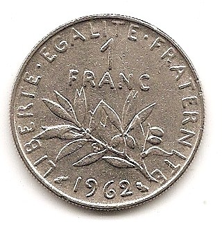  Frankreich 1 Francs 1962 #250   