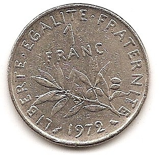  Frankreich 1 Francs 1972 #21   