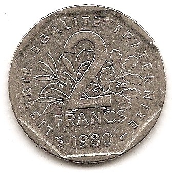  Frankreich 2 Francs 1980 #224   