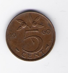  Niederlande 5 Cent 1960 Bro   Schön Nr.65   