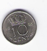  Niederlande 10 Cent 1956 N Schön Nr.66   