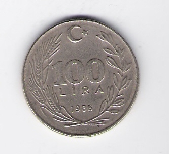  Türkei 100 Lira K-N-Zk 1986     Schön Nr.232   