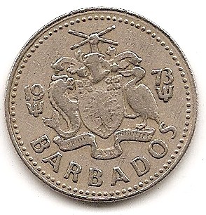  Barbados 25 Cent 1973 #44   