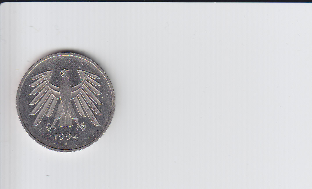  Deutschland 5 DM 1994 A in Vz. seltener   