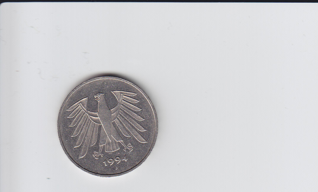  Deutschland 5 DM 1994 J f vz. seltener   
