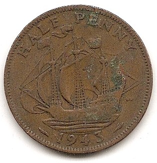  Großbritannien 1/2 Penny 1943 #179   