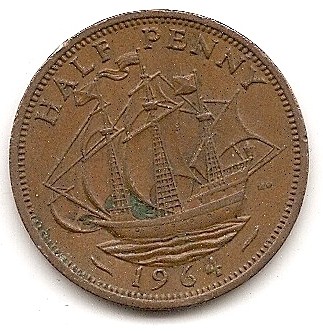  Großbritannien 1/2 Penny 1964 #179   