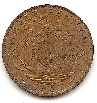  Großbritannien 1/2 Penny 1967 #179   