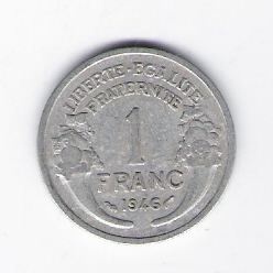  Frankreich 1 Francs Al 1946   Schön Nr.200a   