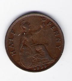  Grossbritannien 1/2 Penny 1929 Bro    Schön Nr.312   