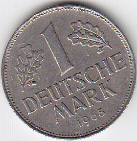  Deutschland 1 DM 1968 G Umlaufmuenze in ss, sauber   