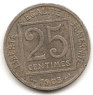  Frankreich 25 Centimes 1903 #211   