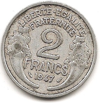  Frankreich 2 Francs 1947 #243   