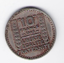  Frankreich 10 Francs K-N 1948  Schön Nr.219.2   