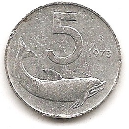  Italien 5 Lira 1973 #158   