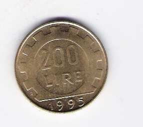  Italien 200 Lire Al-N-Bro 1995 Schön Nr.104   