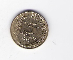  Frankreich 5 Centimes Al-N-Bro 1983  Schön Nr.228   