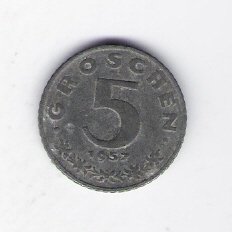  Österreich 5 Groschen Zink 1957   Schön Nr.65   