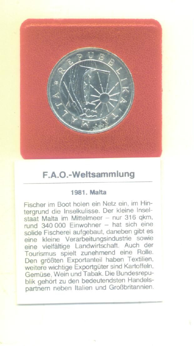  2 Pfund Malta 1981(FAO)(Silber 11,3g)   
