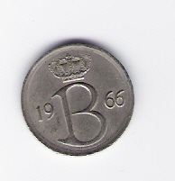  Belgien 25 Centimes K-N 1966 Schön Nr.125 fr   