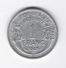  Frankreich 1 Franc Al 1947 B  Schön Nr.200a   