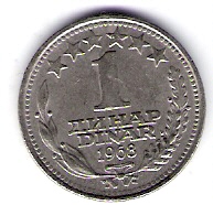  Jugoslawien 1 Dinar K-N 1968  Schön Nr.43   