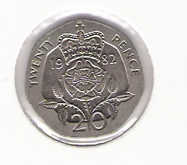  Grossbritannien 20 Pence 1982 K-N Schön Nr.421   
