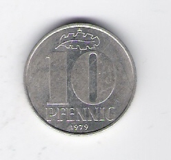  DDR 10 Pfennig Al 1979 A     Jäger Nr.1510   