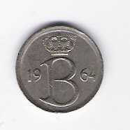  Belgien 25 Centimes K-N 1964 Schön Nr.125 fr   