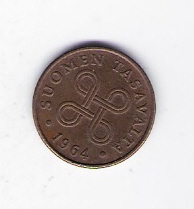  Finnland 1 Penni Bro 1964     Schön Nr.48   