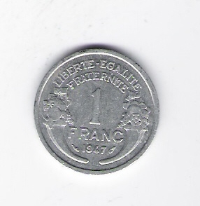  Frankreich 1 Franc Al 1947  Schön Nr.200a   