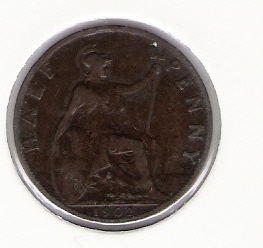  Grossbritannien 1/2 Penny Bro 1902  Schön Nr.282   