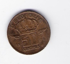  Belgien 50 Centimes 1970 Bro  Schön Nr.104fr   