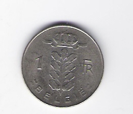  Belgien 1 Franc 1977 K-N  Schön Nr.98fl   