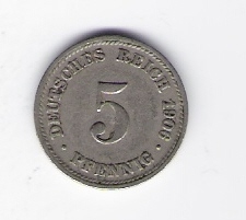  Deutsches Reich 5 Pfennig 1906 D  Jäger Nr.12   