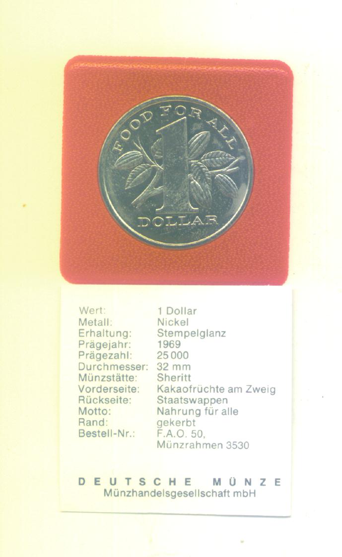  1 Dollar Trinidad und Tobago 1969(FAO)   