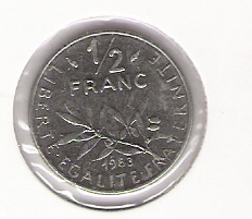  Frankreich 0,50 Franc N 1983  Schön Nr.232   