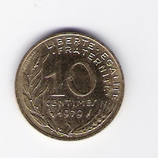  Frankreich 10 centimes Al-N-Bro 1979  Schön Nr.229   