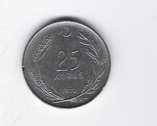  Türkei 25 Kurus St 1970  Schön Nr.138   