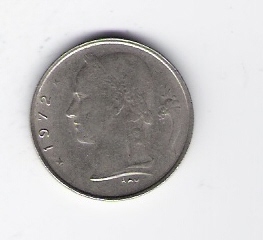  Belgien 1 Franc K-N  1972 Schön Nr.105 fr   