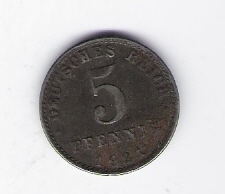  Deutsches Reich 5 Pfennig 1921 A  Jäger Nr.297   