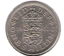  Grossbritannien 1 Shilling K-N 1961  Schön Nr.390   