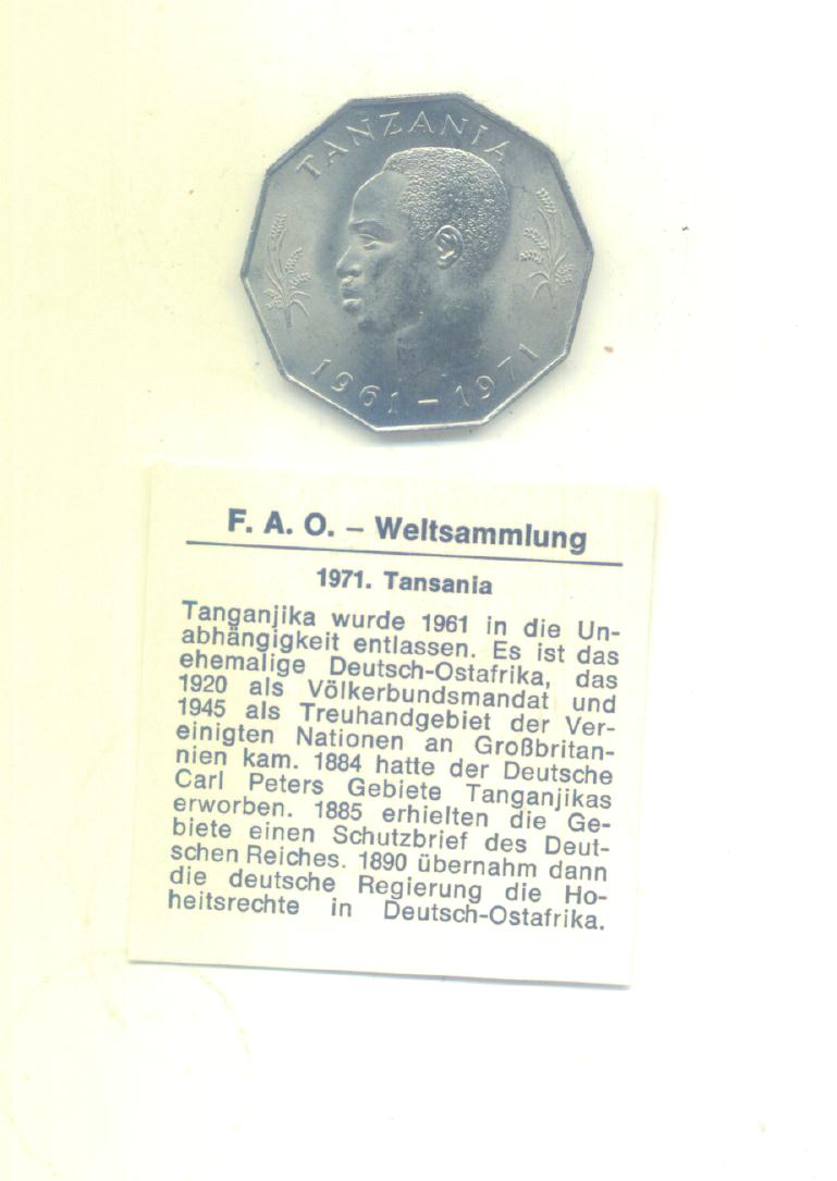  5 Shilingi Tansania 1971(FAO)   