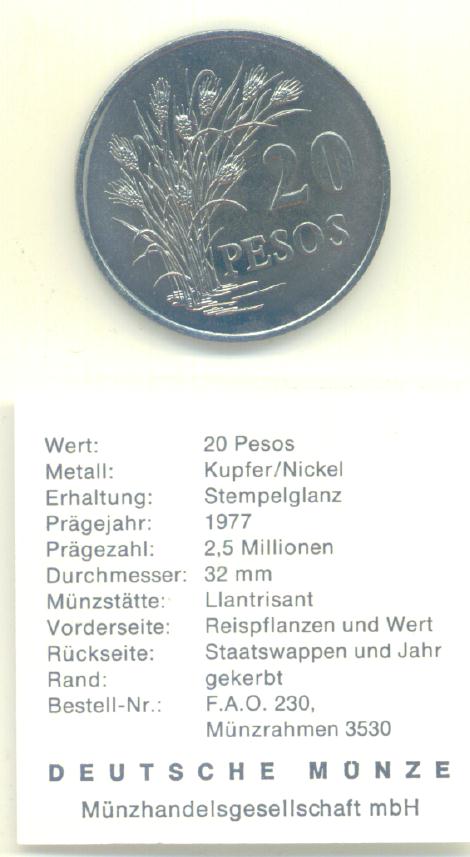  20 Peso Guinea -Bissau 1977(FAO)   