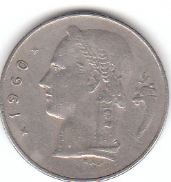  1 Franc Belgique 1960 (D147)b.   