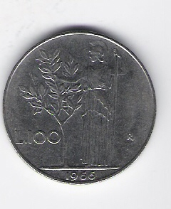 Italien  100 Lire St Schön Nr.96 1966 